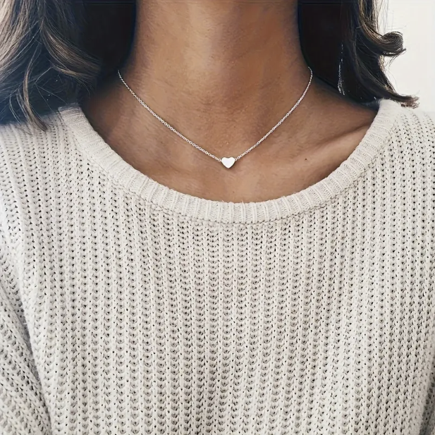 Silver & Gold Heart Pendant with Necklace-Westeryn