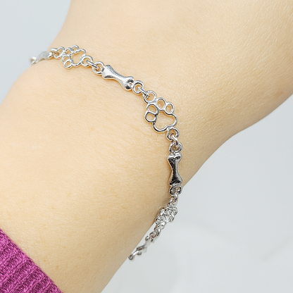 Whimsical Paw Print Charm Bracelet