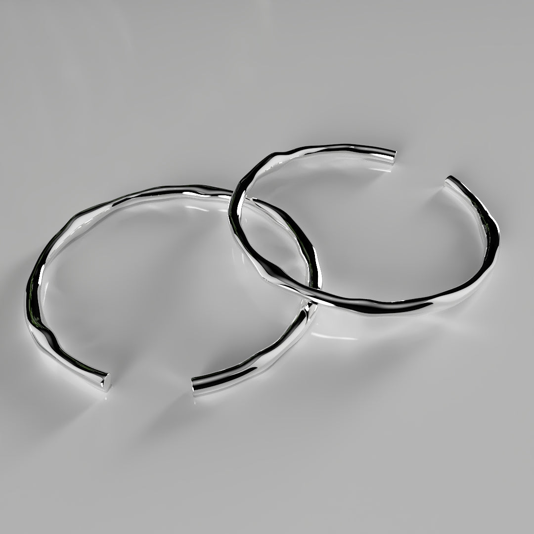 Thick Adjustable Irregular Silver Bracelet-Westeryn