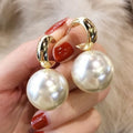 Large Gold Pearl Earrings-Westeryn