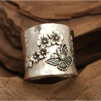 Floral Elegance Butterfly Ring-Westeryn