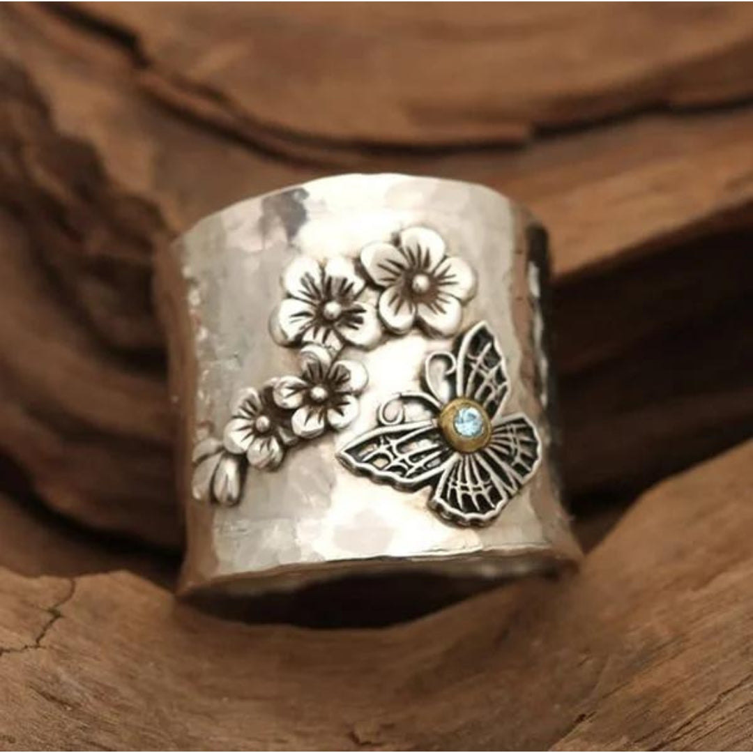 Floral Elegance Butterfly Ring-Westeryn