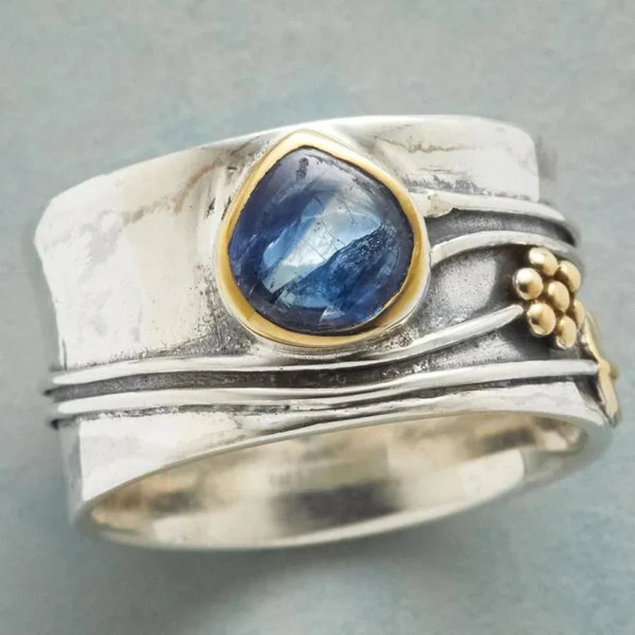 Bohemian Gemstone Meditation Ring | White Gold-Westeryn