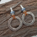 Antique Boho Silver Circle Earrings | White Gold-Westeryn