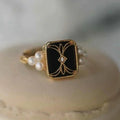 Antique Black Pearl Golden Ring | Gold-Westeryn