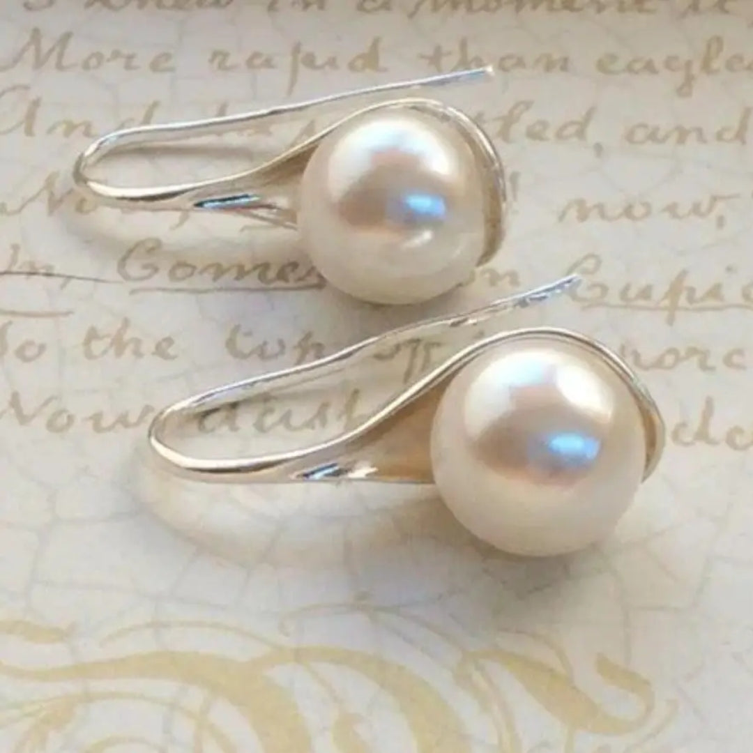 Elegant Drop Earrings with Pearls-Westeryn