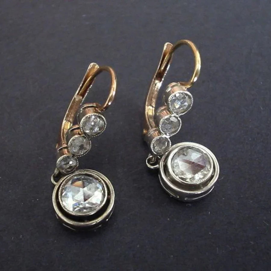 Antique Zirconia Golden Earrings | Gold-Westeryn