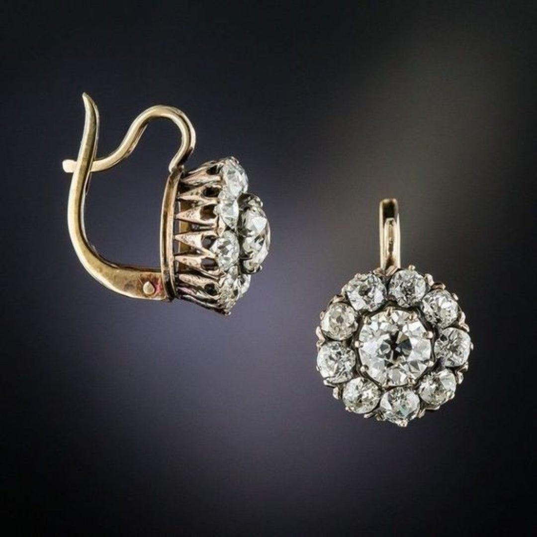 Exclusive Vintage Gold Earrings with Stone Inlay-Westeryn