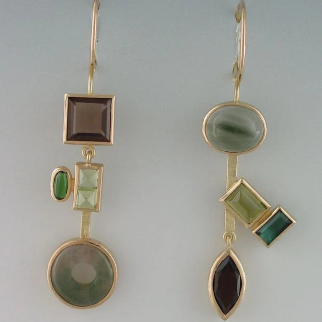 Vintage Dangling Crystal Forest Earrings | Gold-Westeryn