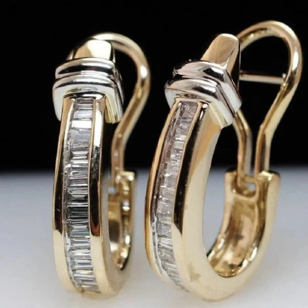 Vintage gold and diamond earrings-Westeryn