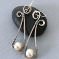 Vintage Pearl Earrings Made of Sterling Silver-Westeryn