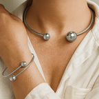 Minimalist Glow Collar & Cuff Bracelet Set | Gold-Westeryn
