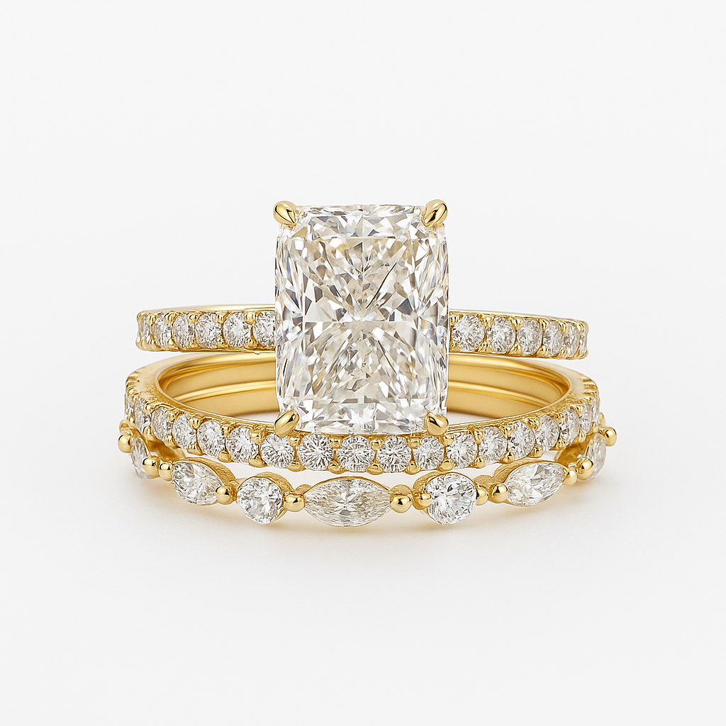 Jaily 3PC Wedding Ring Set | Gold-Westeryn