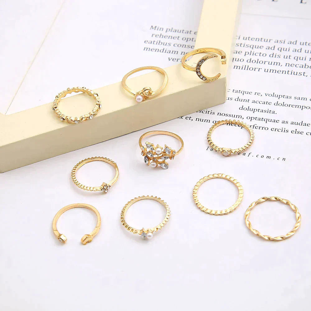 10 Pack of Bohemian Silver & Gold Rings-Westeryn