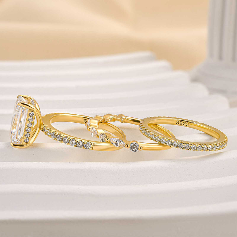 Jaily 3PC Wedding Ring Set | Gold-Westeryn