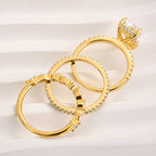 Jaily 3PC Wedding Ring Set | Gold-Westeryn