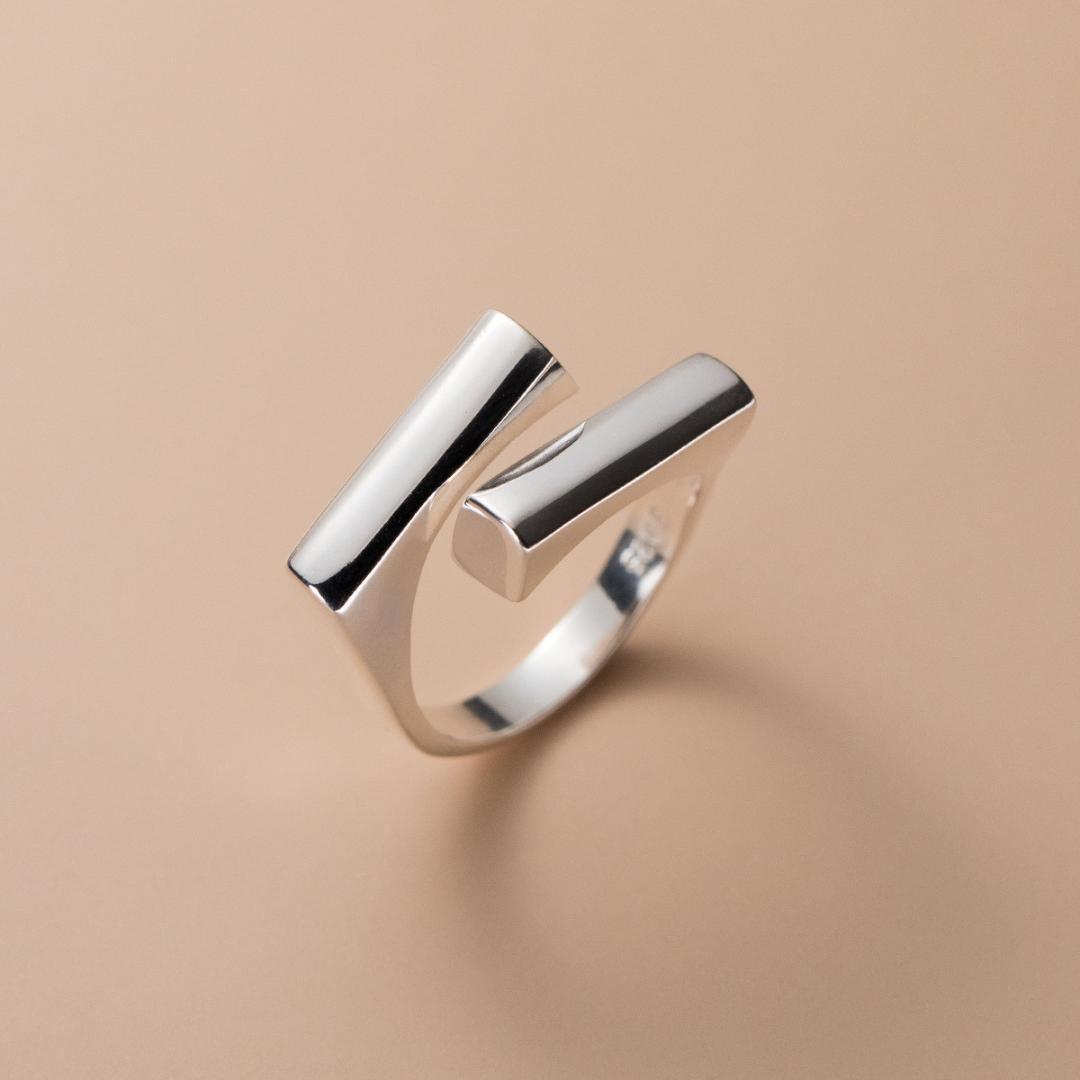 Simple and Modernist Silver Ring-Westeryn