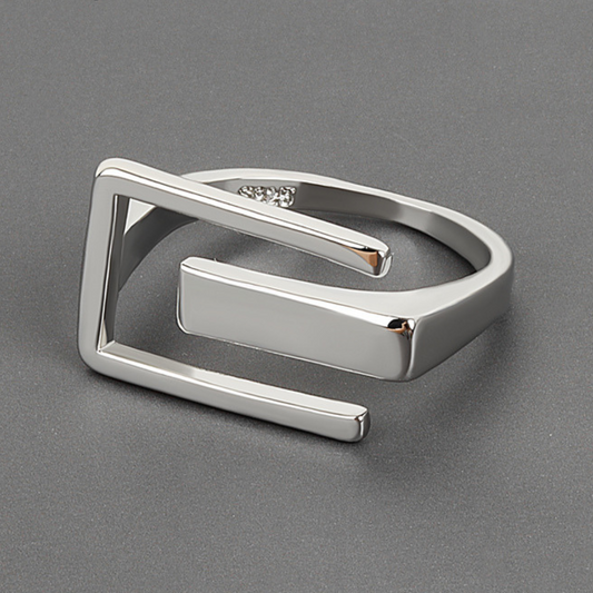 Adjustable Modernist Ring in Silver