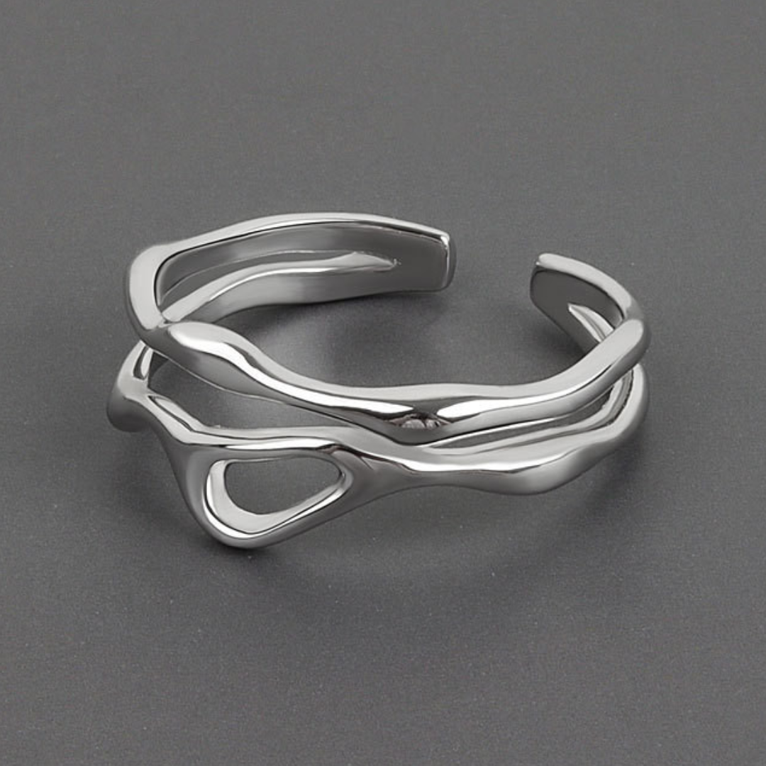 Adjustable Silver Ring in the Shape of a Tree Branch-Westeryn