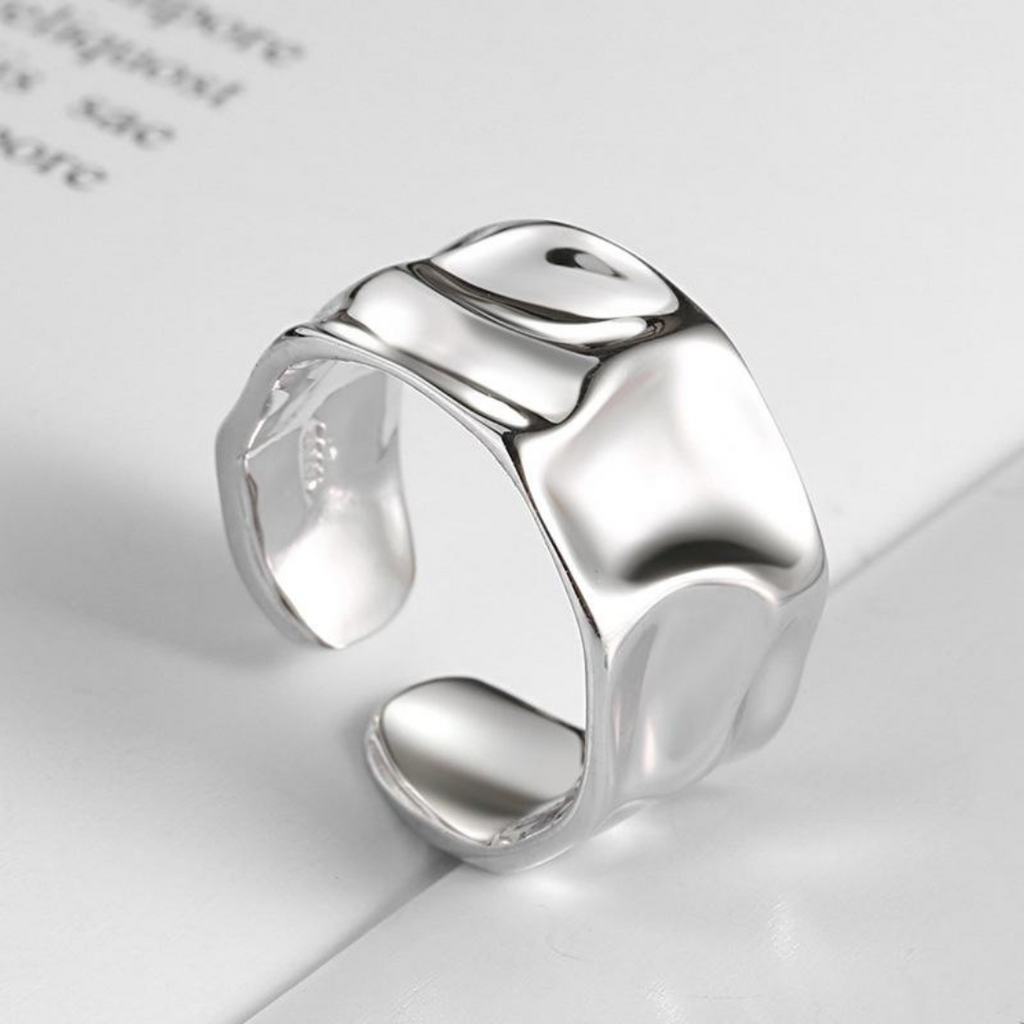 Wide Asymmetrical Ring in Silver-Westeryn