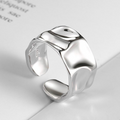 Wide Asymmetrical Ring in Silver-Westeryn