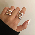 Adjustable Spiral Solid and Modernist Ring in Silver-Westeryn