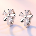 Silver Hoop Earrings with Silver-Plated Zircons-Westeryn