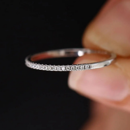 Adjustable Silver Ring with Beautiful Cubic Zirconia Stones