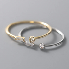 Adjustable Silver Ring with Beautiful Zirconium Stones-Westeryn