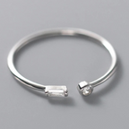 Adjustable Silver Ring with Beautiful Zirconium Stones-Westeryn