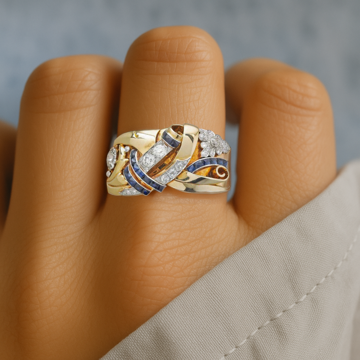 Gold Vintage Zirconia Ring-Westeryn