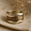 Silver Forged Ring with Angel Hair in Gold-Westeryn