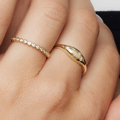 Diamond Dome Ring | Gold