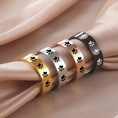 Whispering Paw Print Ring