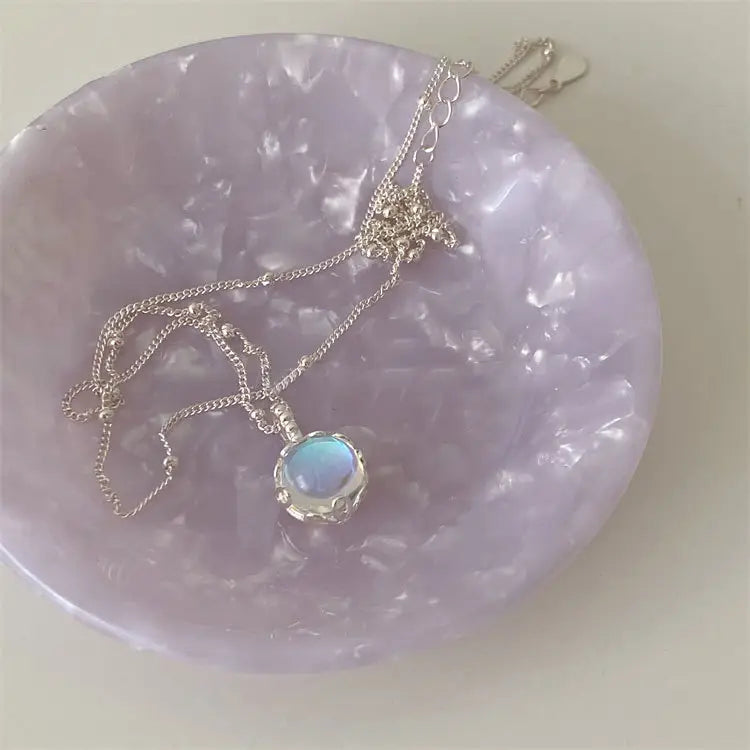 Moonstone Necklace - Round Cut Pendant-Westeryn