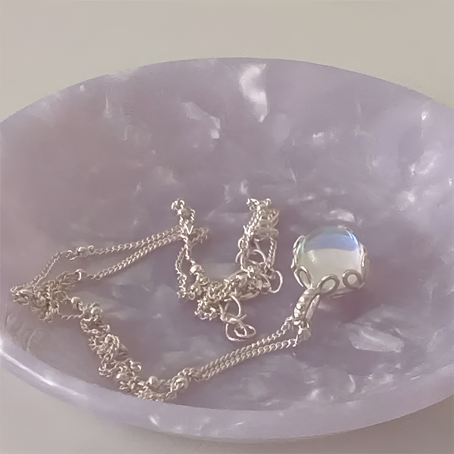 Moonstone Necklace - Round Cut Pendant