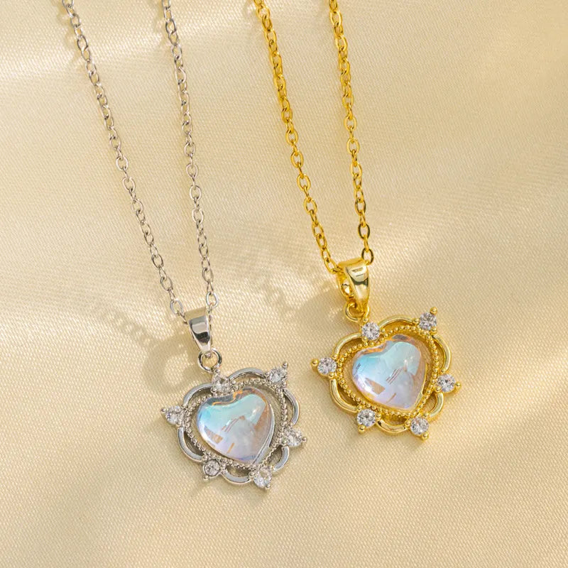 Moonstone Necklace - Heart Shape-Westeryn