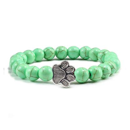 MELIA – Elegant Pearl Bracelet with Charming Paw Pendant Made of Natural Stone