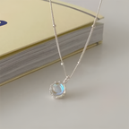 Moonstone Necklace - Round Cut Pendant-Westeryn