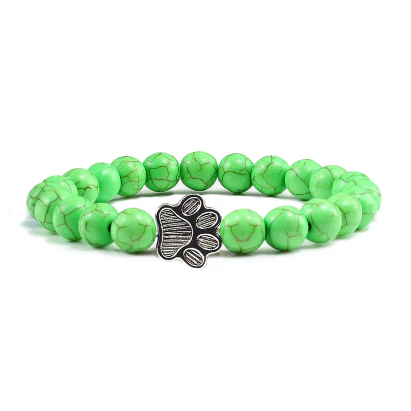 MELIA – Elegant Pearl Bracelet with Charming Paw Pendant Made of Natural Stone