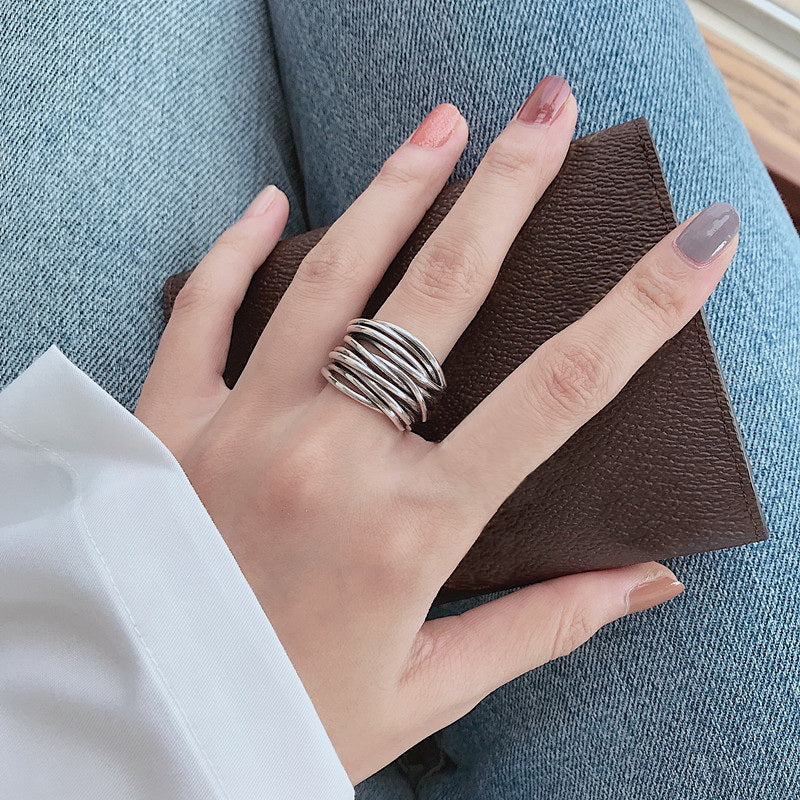 Adjustable Layered 925 Sterling Silver Ring-Westeryn