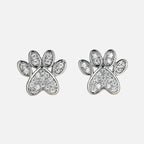 ALINA – Elegant heart-shaped paw stud earrings with sparkling white zirconia-Westeryn