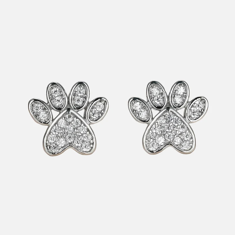 Celestial Paw Studs – Heart-Shaped Elegance-Westeryn
