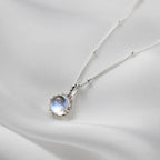 Moonstone Necklace - Round Cut Pendant-Westeryn