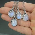 Moonstone Necklace - Wire Pendant-Westeryn