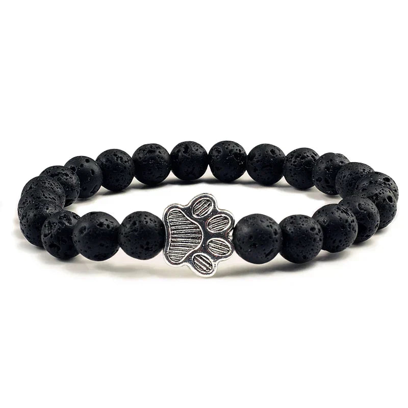 MELIA – Elegant Pearl Bracelet with Charming Paw Pendant Made of Natural Stone