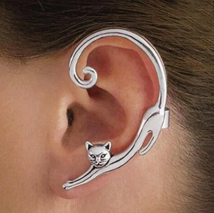 Silver Whisker Charm Earrings | White Gold-Westeryn