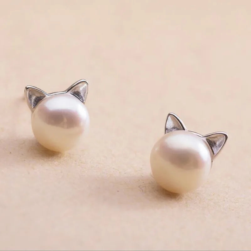 Whispering Pearl Cat Studs