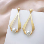 Crystal Earrings and Round Pearls-Westeryn