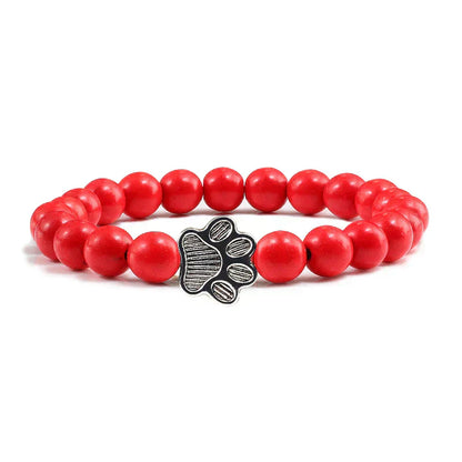 MELIA – Elegant Pearl Bracelet with Charming Paw Pendant Made of Natural Stone